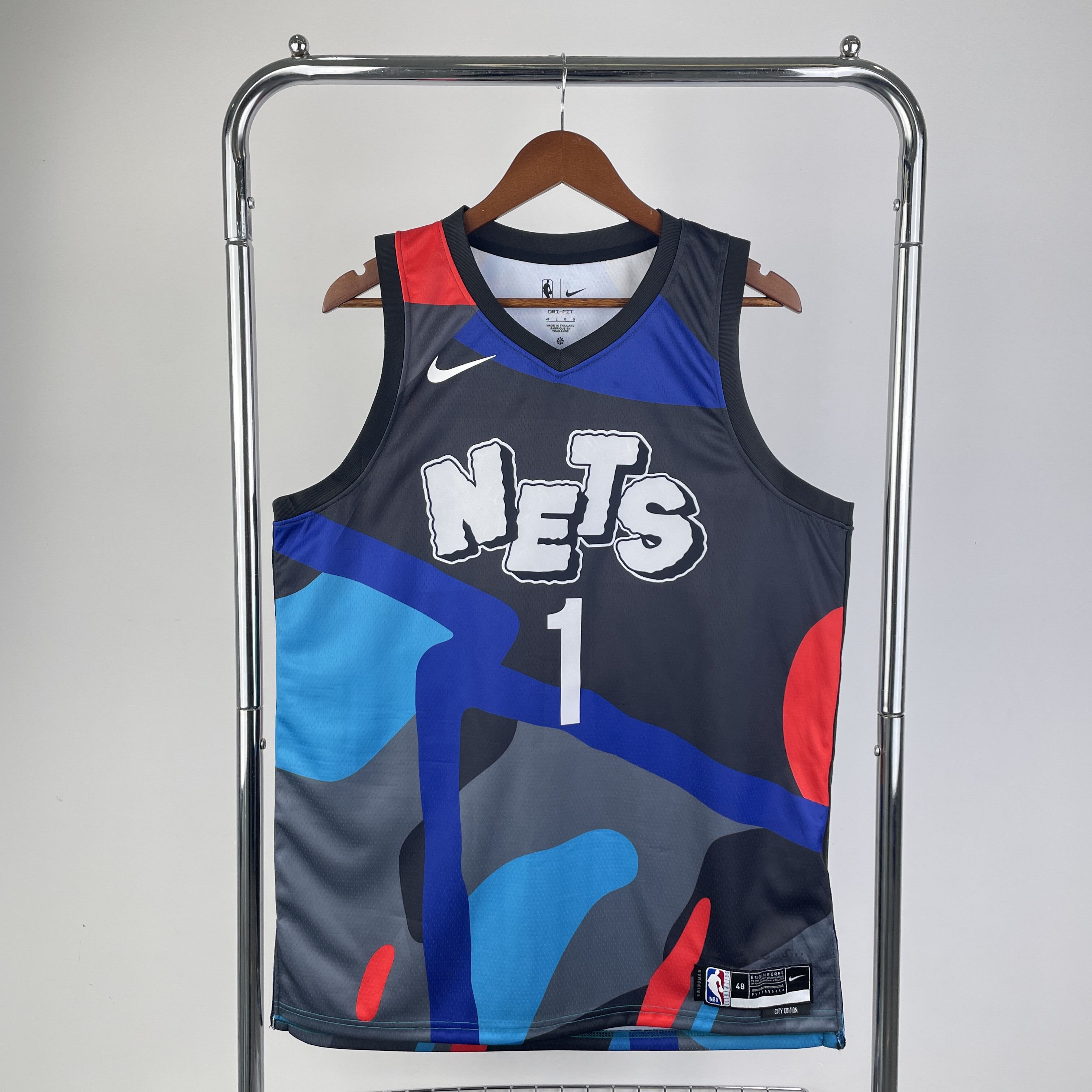 Men Brooklyn Nets 1 Mikal Bridges Black City Edition 2024 Nike NBA Jersey
